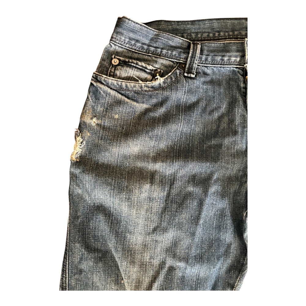 DKNY Jeans Mens 36x34 Medium Wash Straight Leg Denim Pants Cotton Distressed - Picture 6 of 8